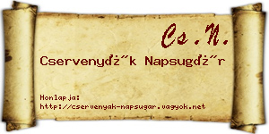 Cservenyák Napsugár névjegykártya